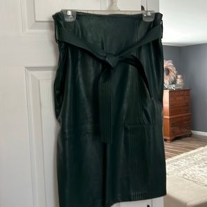 Brand new! Hunter green faux leather skirt.